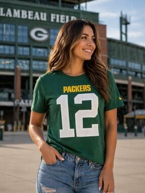 Nike Dri-FIT Green Bay Packers Aaron Rodgers #12 Tee Shirt Men’s Medium NFL Athl